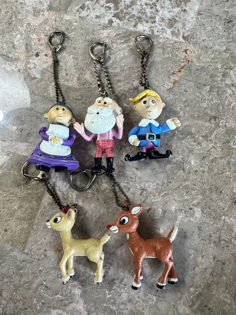 Island of Misfit Toys Keychain Christmas Ornaments Lot of 5 Clip On Rudolph